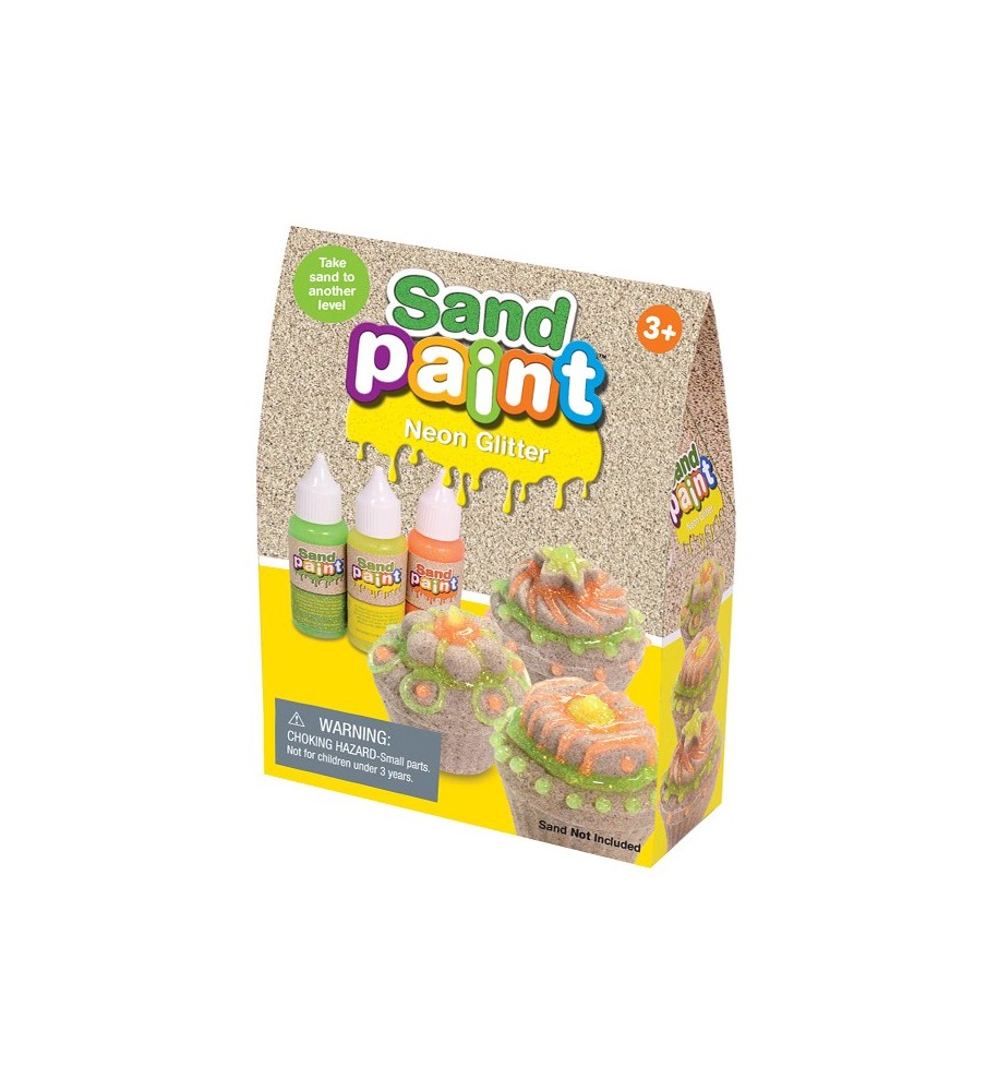 Neoniniai kinetinio smėlio dažai, 3 spalvos